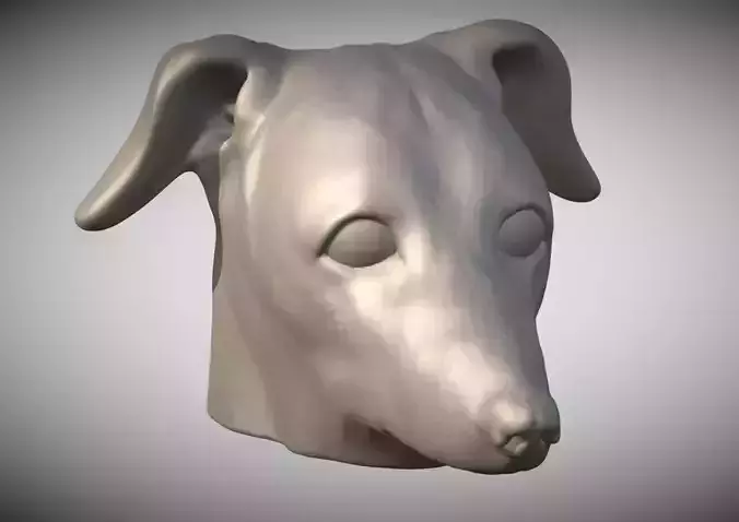 Puppy of Greyhound dog head for 3D printing