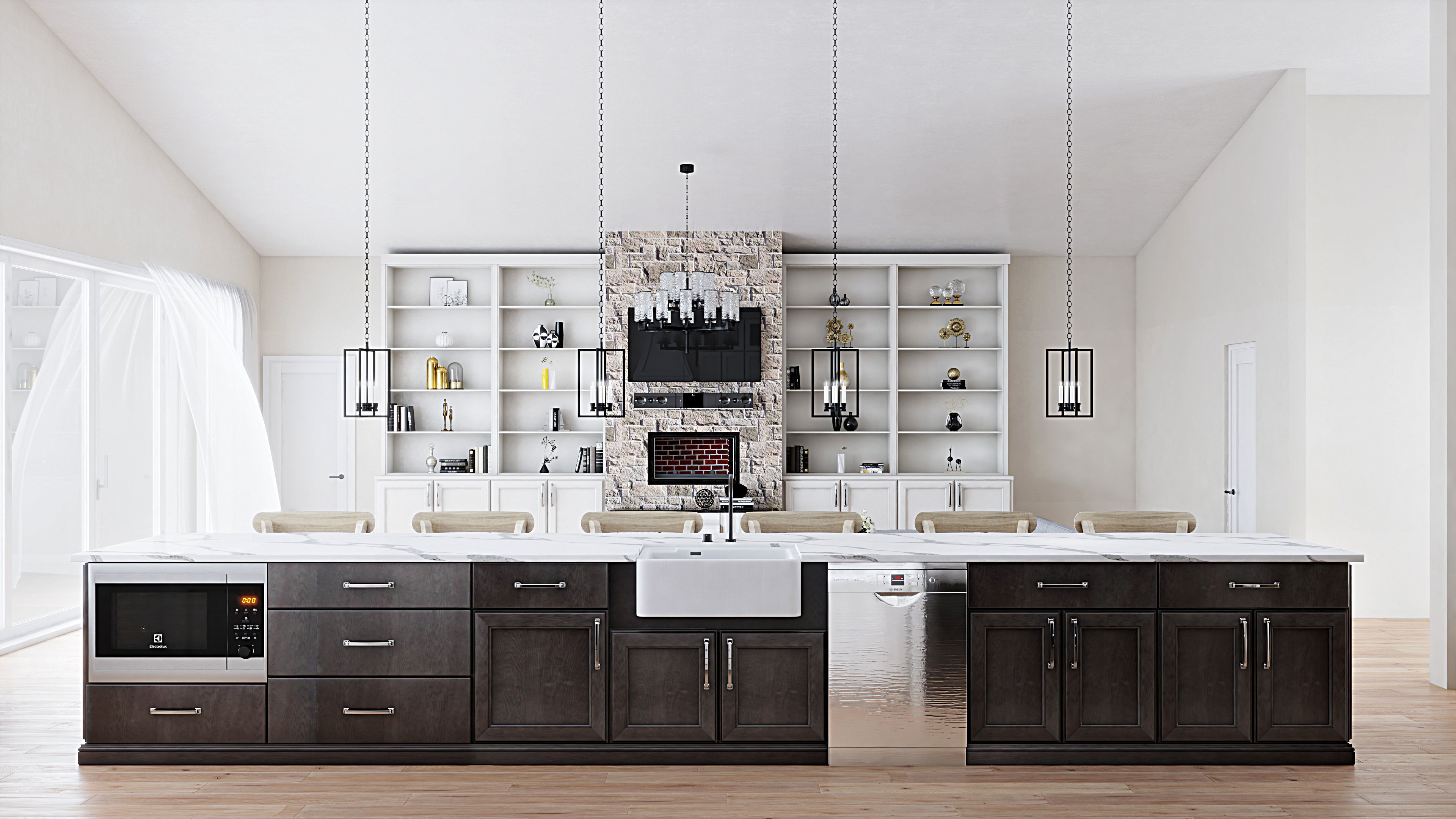 neoclassic kitchen 3D model_2