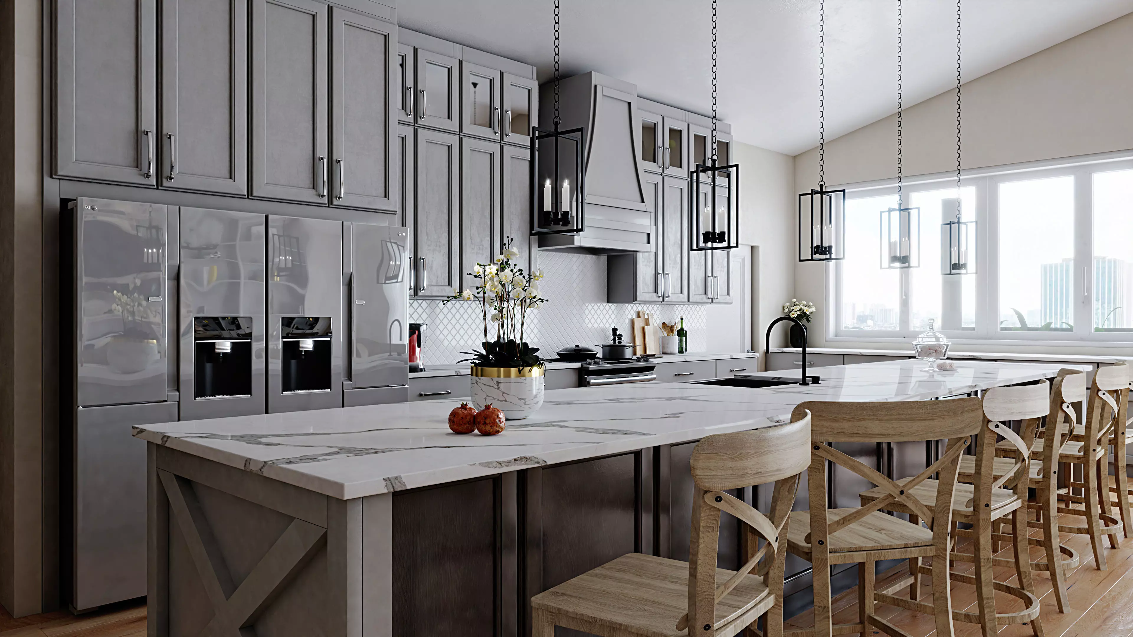 neoclassic kitchen 3D model_0