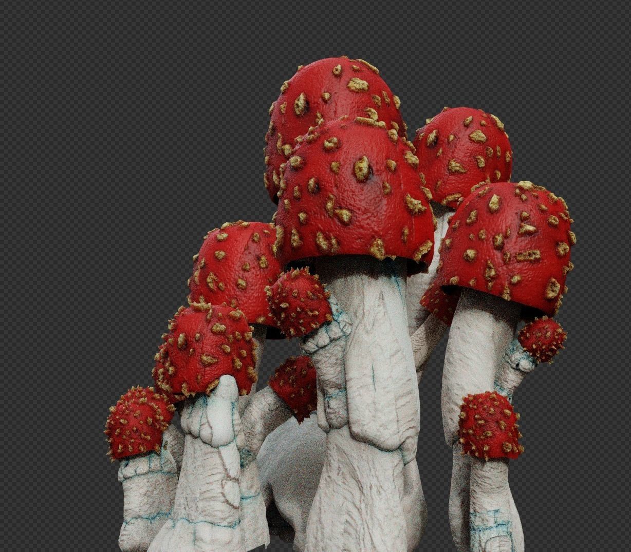 Mushroom Low-poly 3D model_3