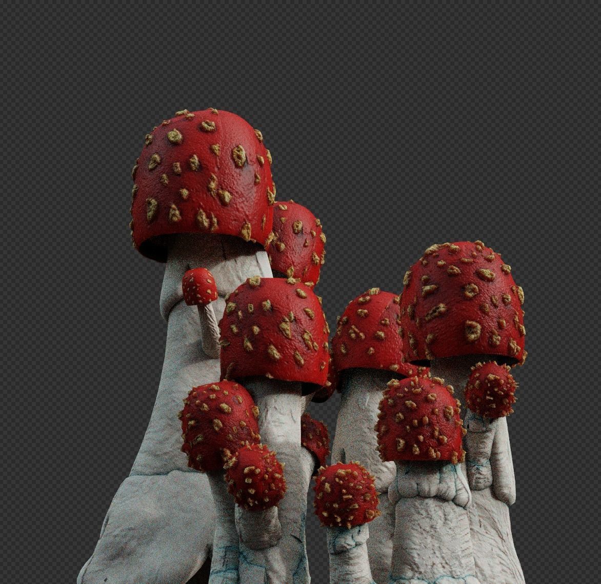 Mushroom Low-poly 3D model_4
