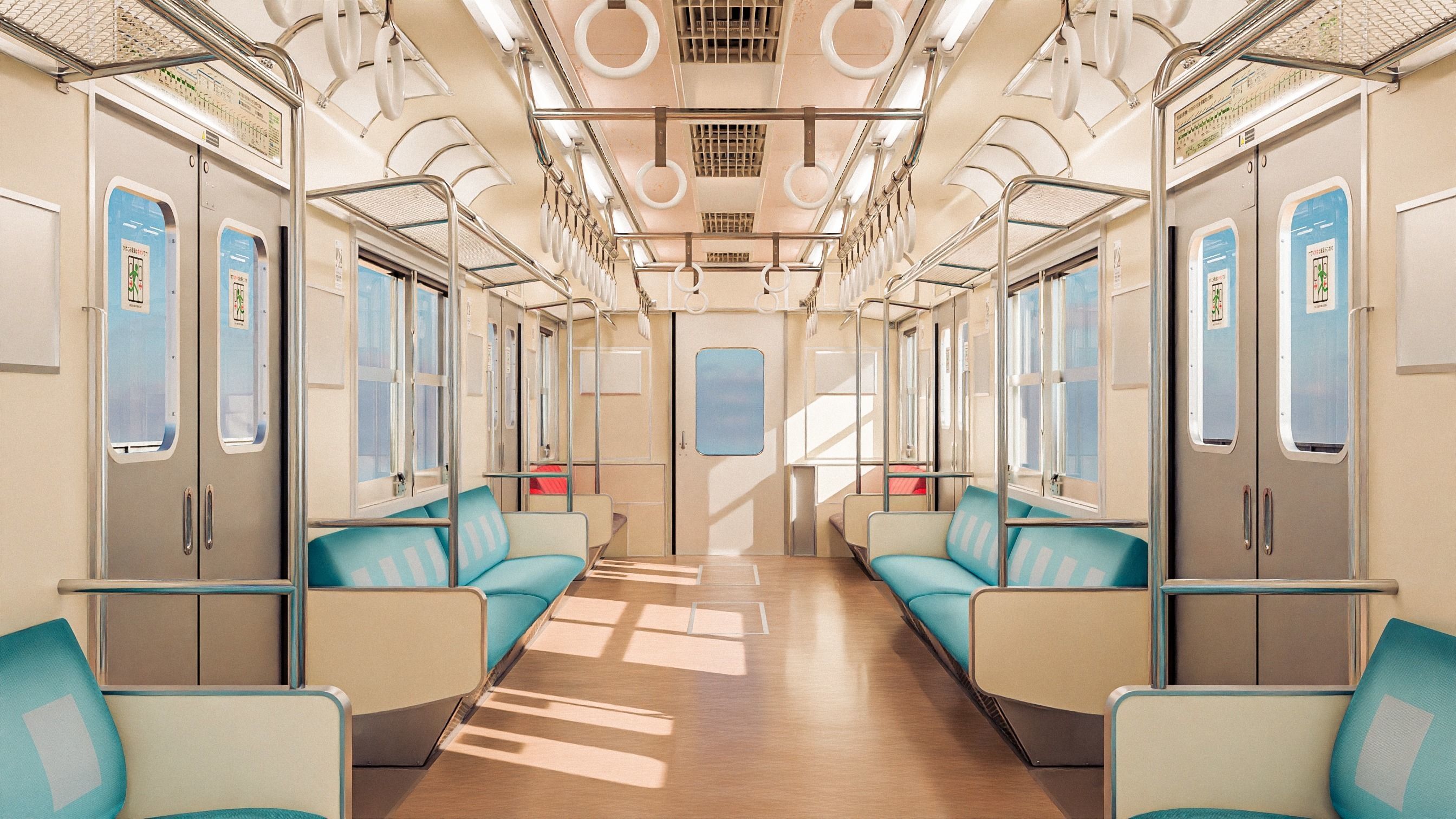 Rigged Japanese Train Joban Line JNR JR 203 3D model_21