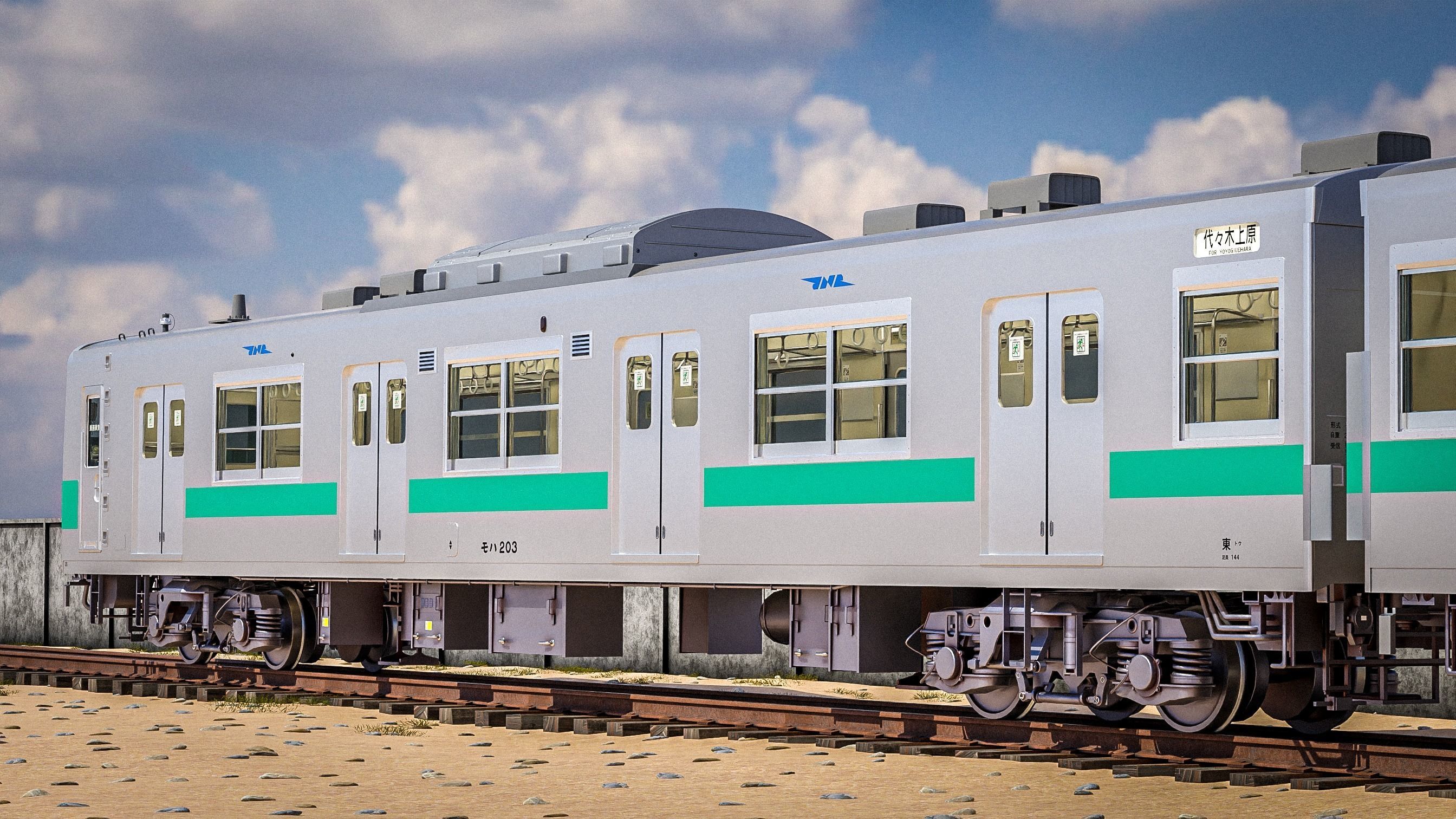 Rigged Japanese Train Joban Line JNR JR 203 3D model_6