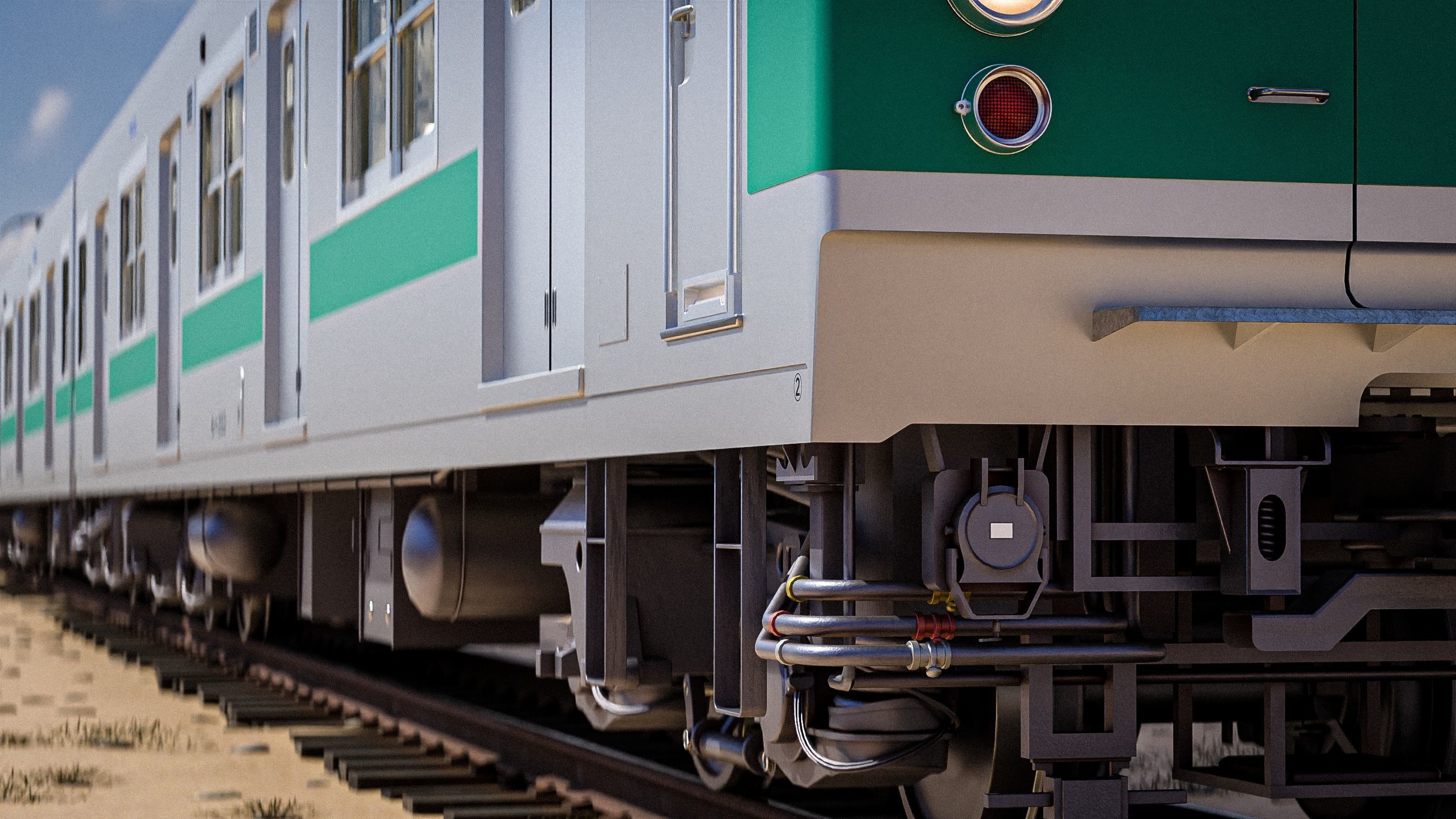 Rigged Japanese Train Joban Line JNR JR 203 3D model_8