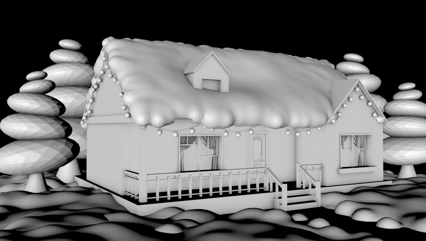 Snow House 3D model_1