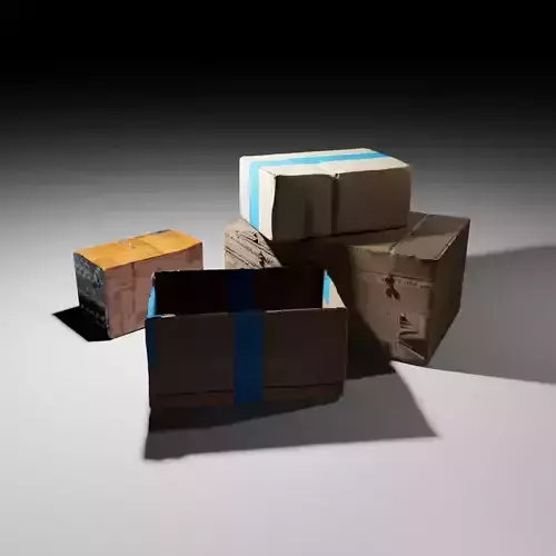 Realistic Boxes Free 3D model