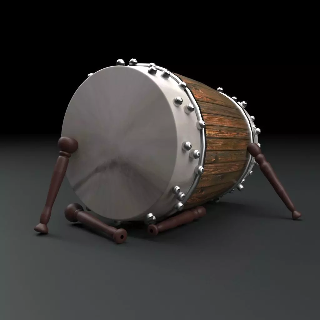 traditional drum 3D print model_0