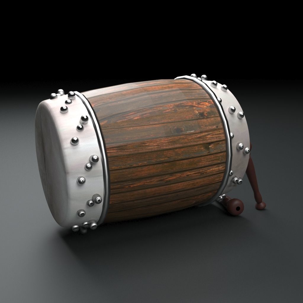 traditional drum 3D print model_1