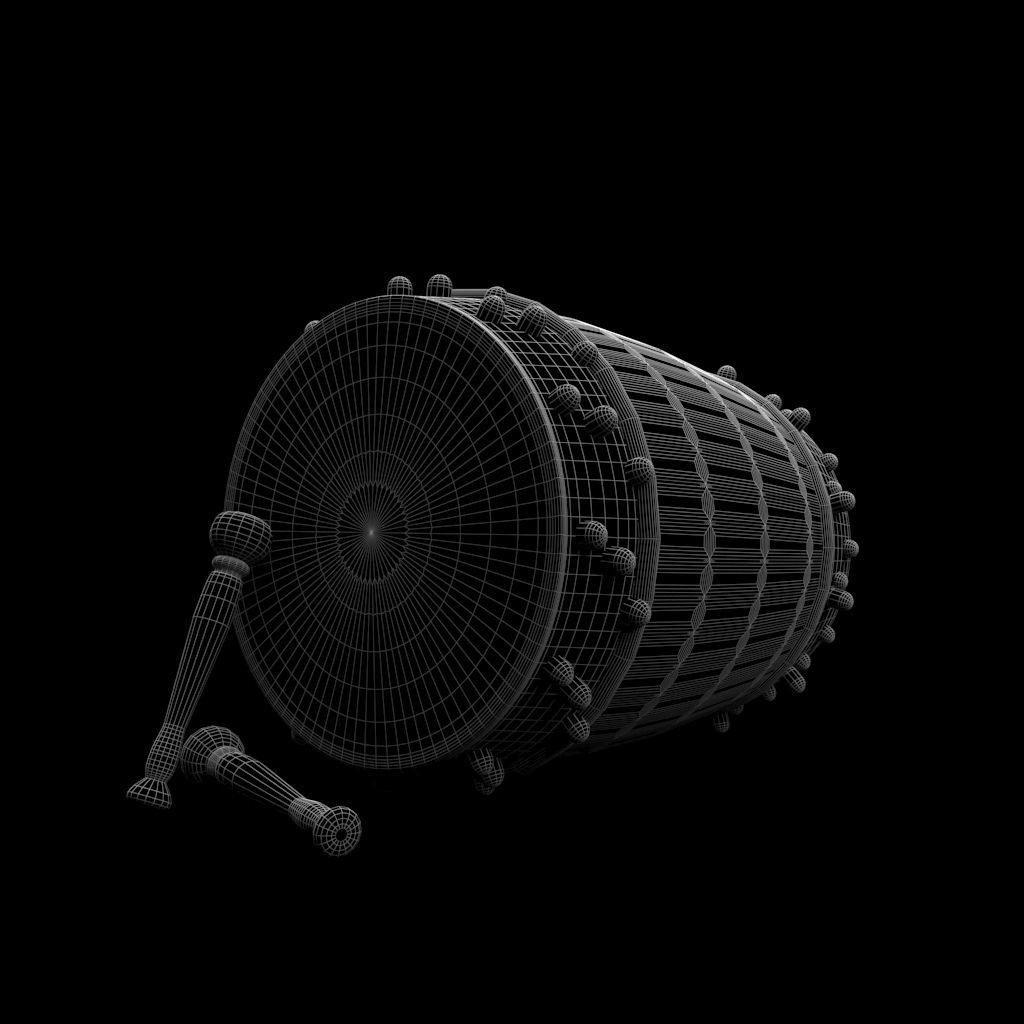 traditional drum 3D print model_2