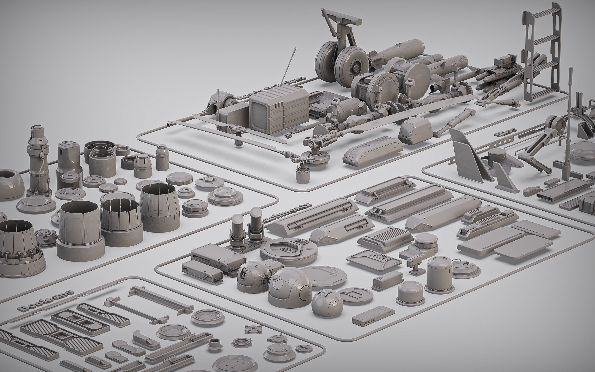 Vehicle Kitbash 3D model_2