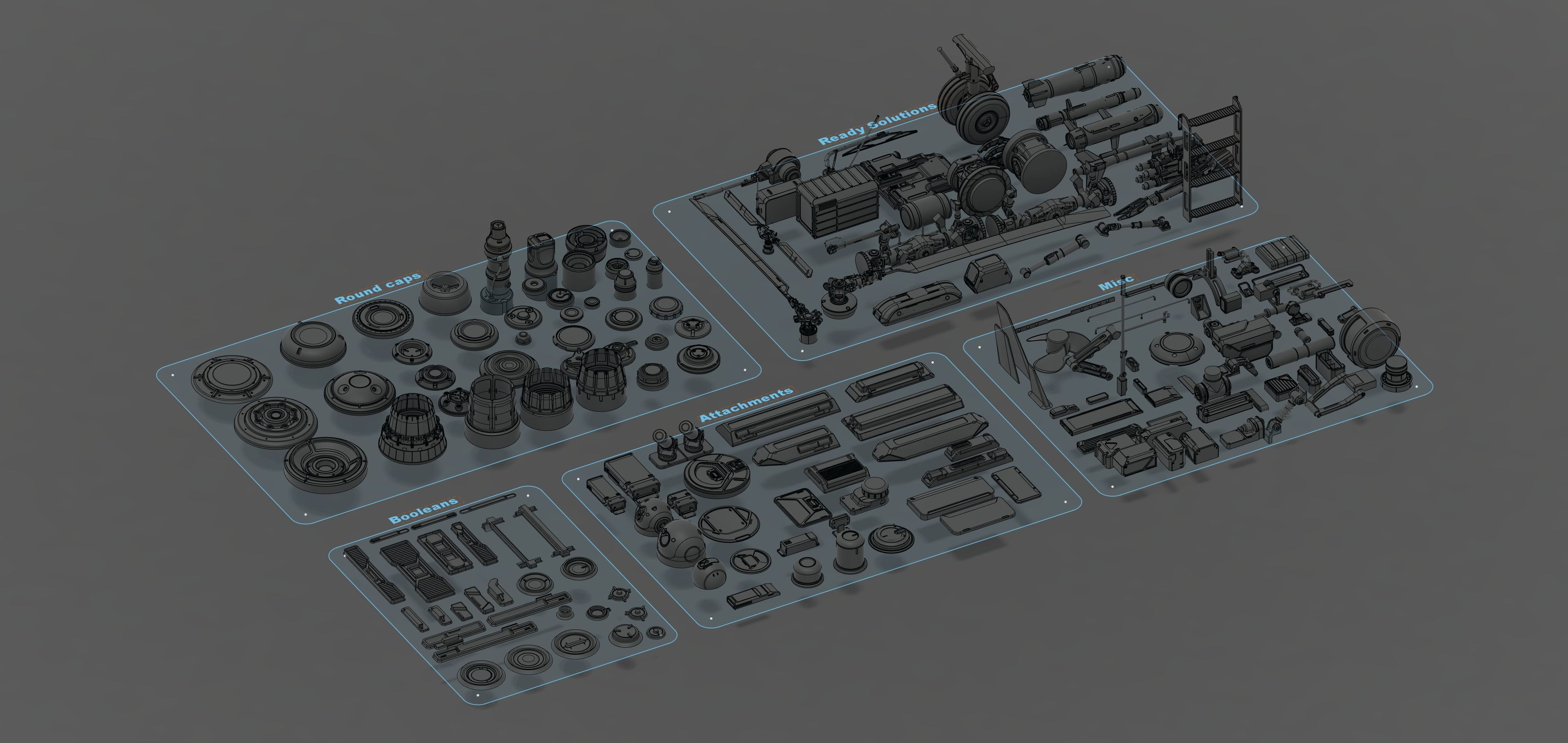 Vehicle Kitbash 3D model_7