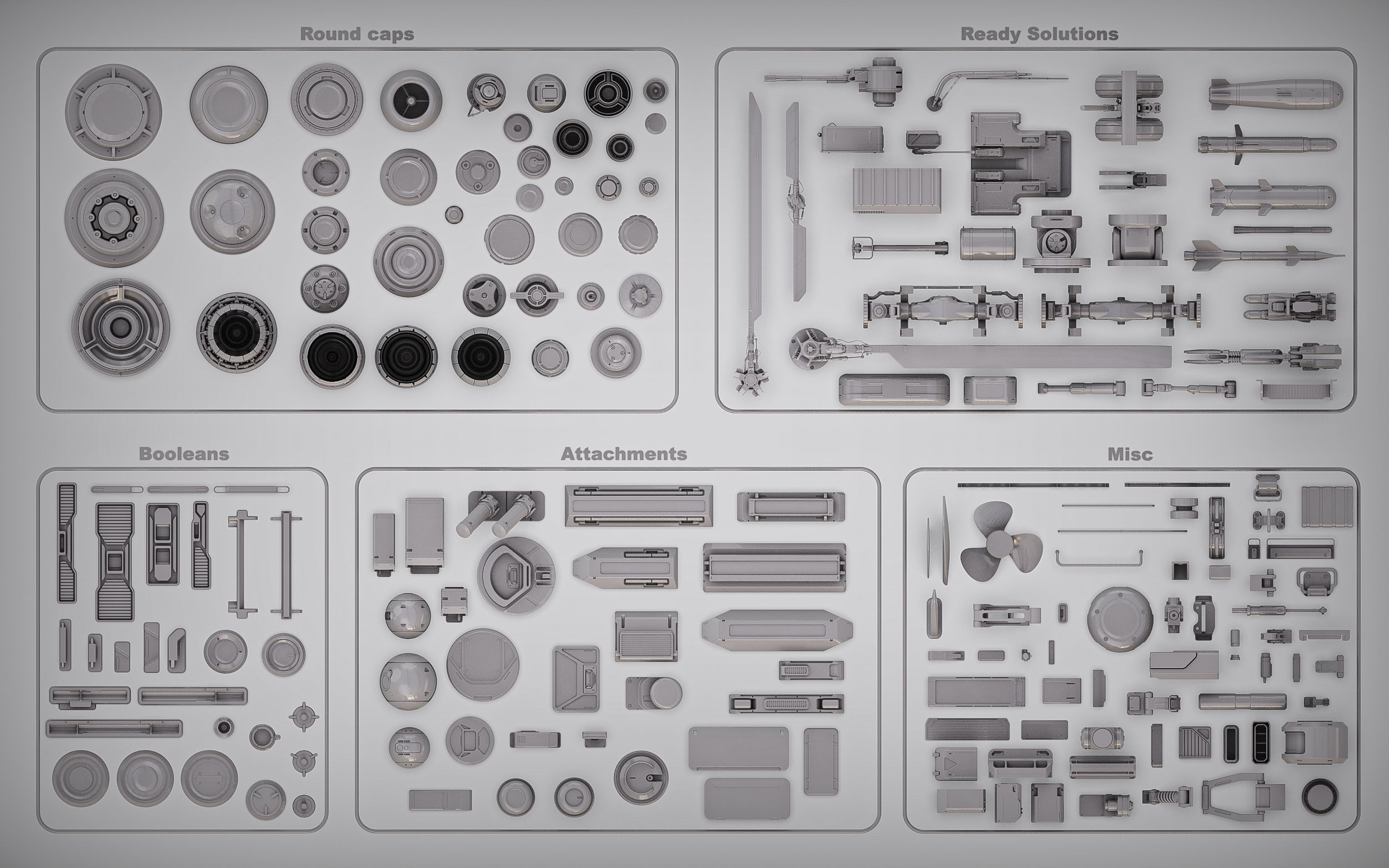 Vehicle Kitbash 3D model_1