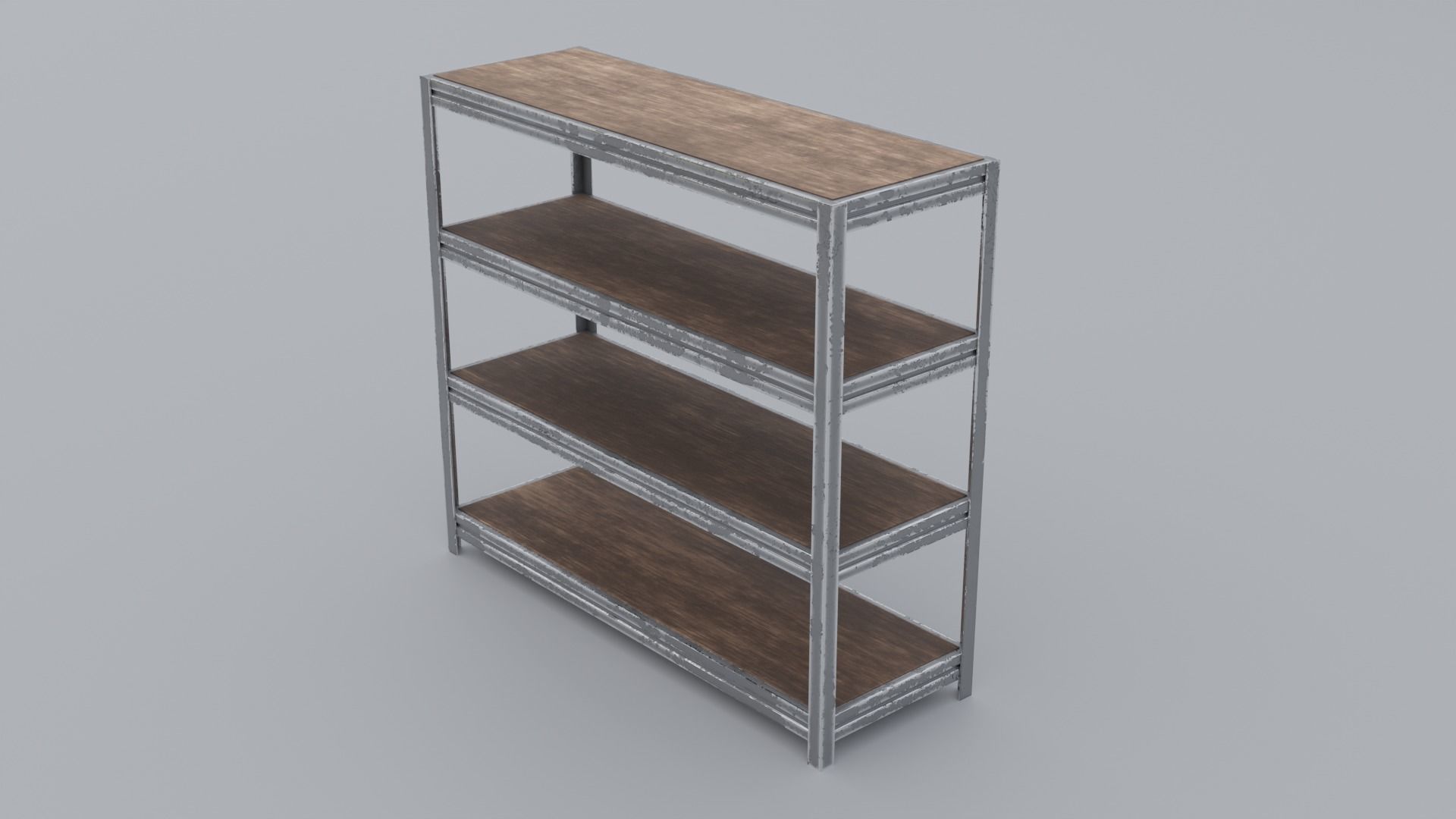 Industrial Shelf Low-poly 3D model_1