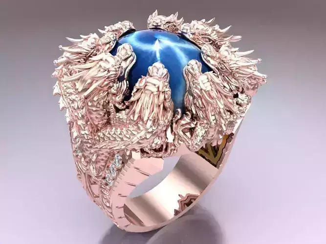 Dragon Ring - Oval stone Ring - N1115