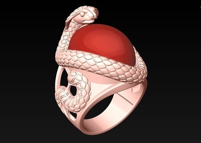 Snake Ring - Oval Rings - N1245 3D print model
