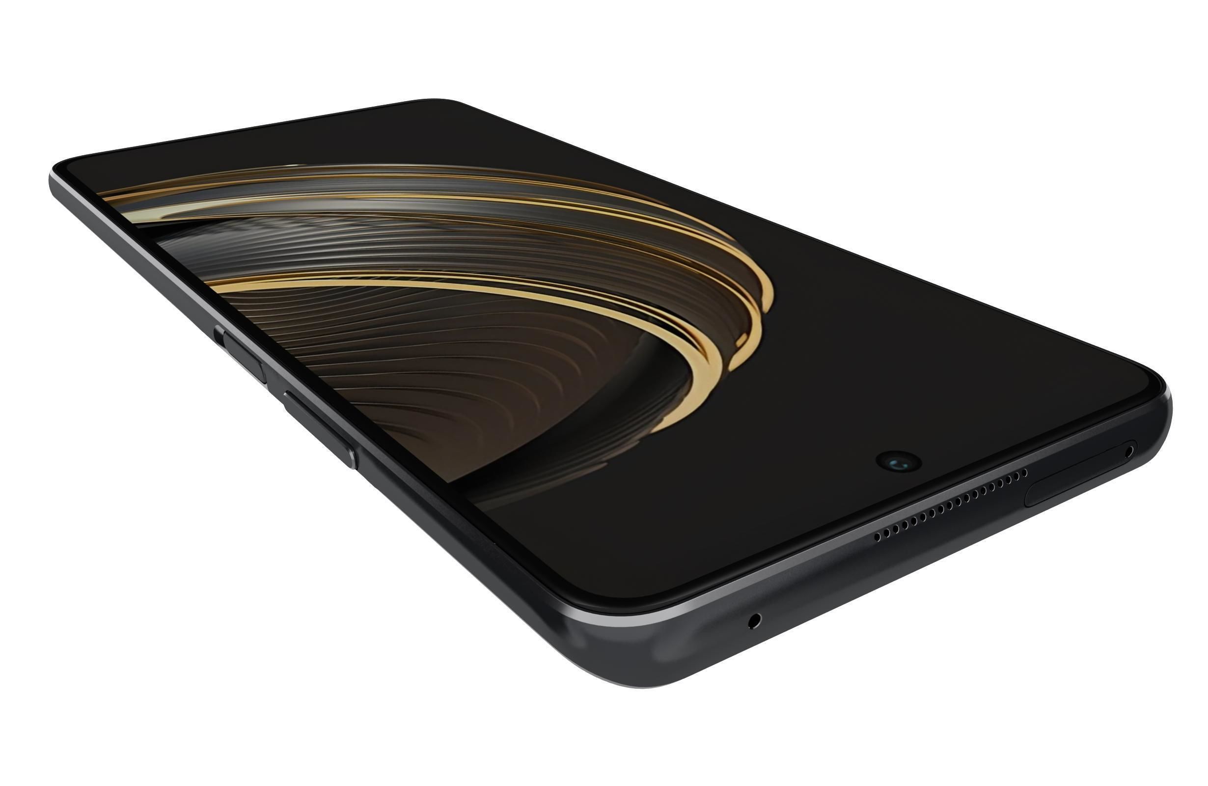 Huawei Nova 10 Youth Black Low-poly 3D model_13