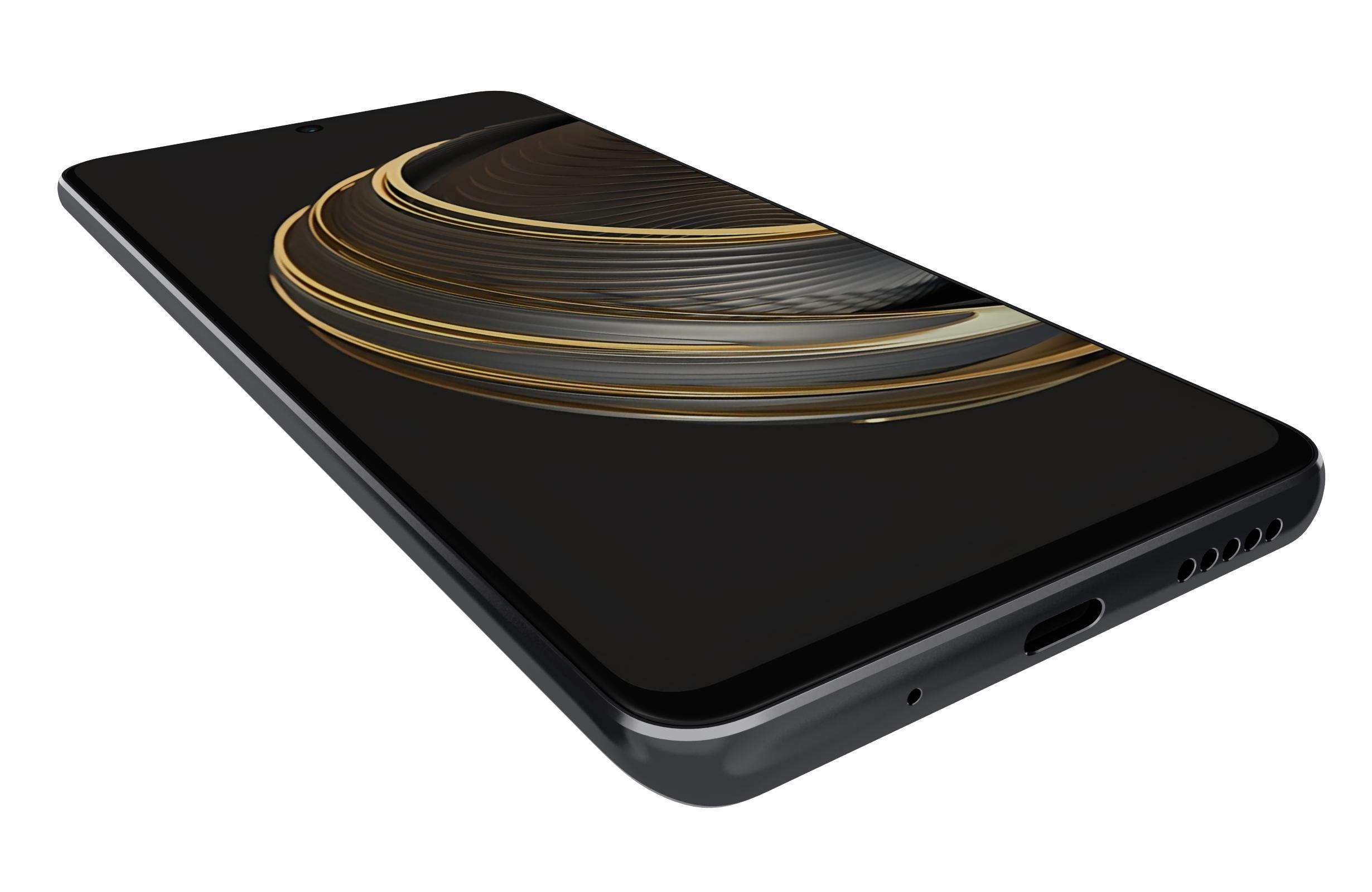 Huawei Nova 10 Youth Black Low-poly 3D model_12