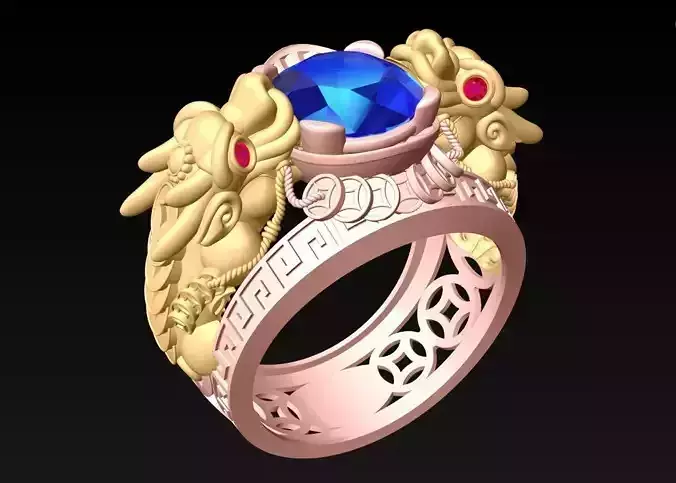 Pixiu Ring - Unicorn Ring - N1408
