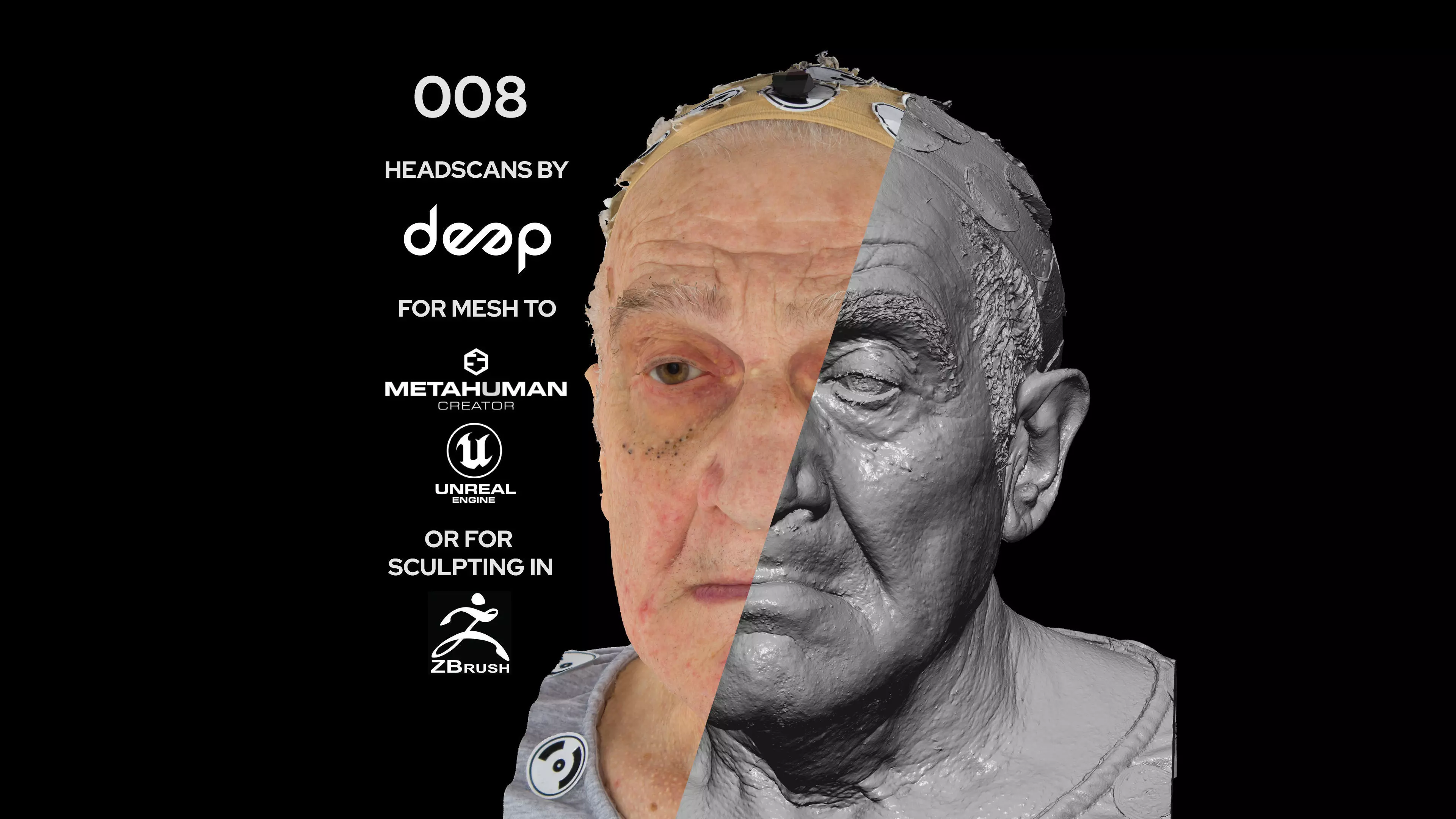 European Male 70s head scan 008 3D model_0