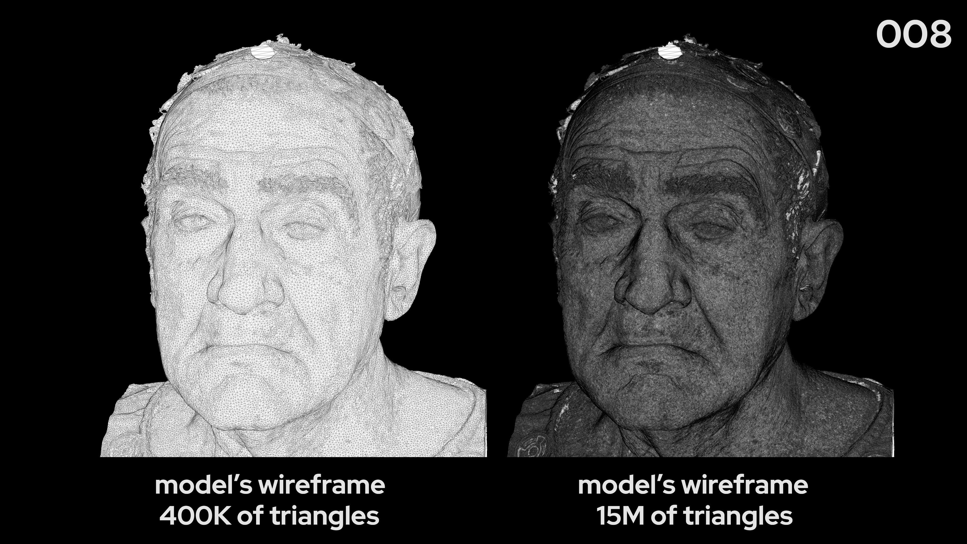 European Male 70s head scan 008 3D model_7