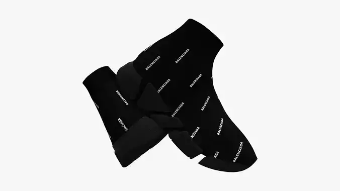 Balenciaga Speed 2 Allover Logo Trainers Black