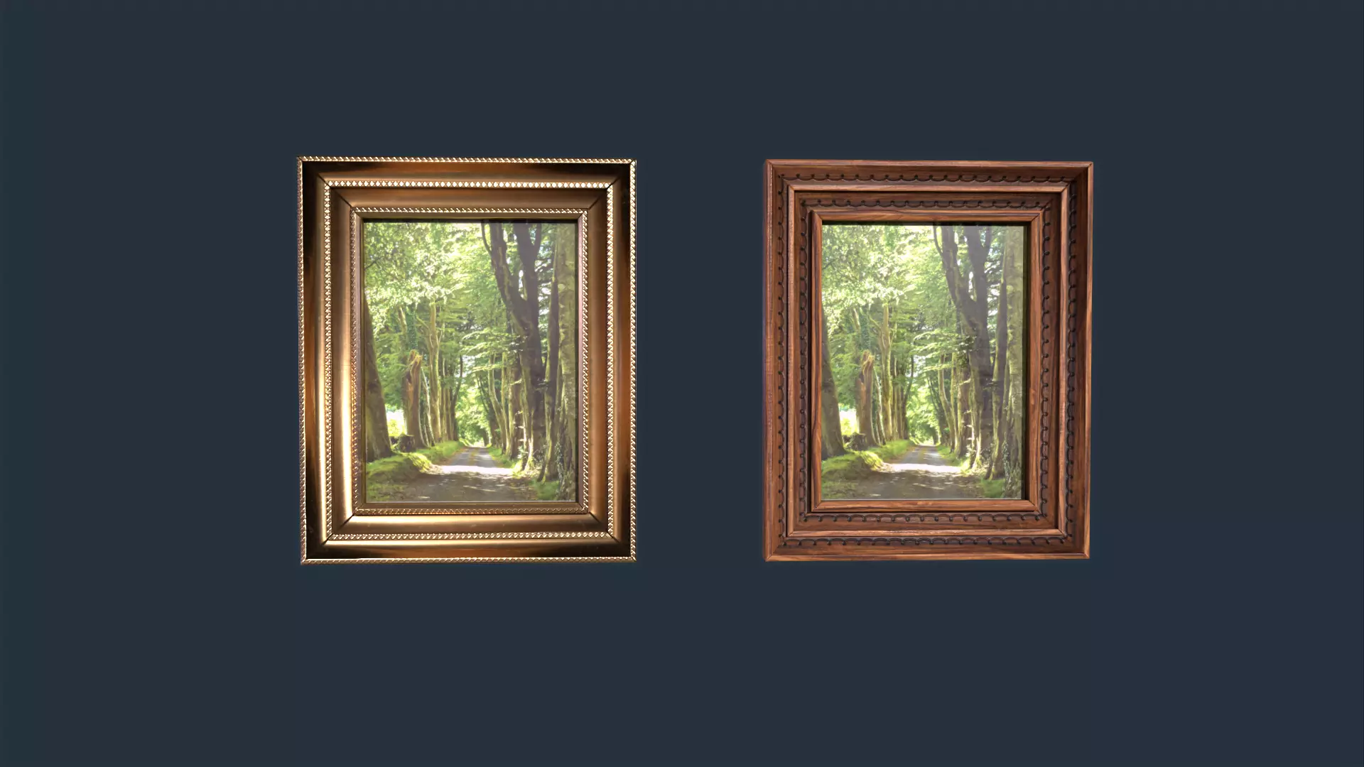 Vintage Framed Oil Painting 21 Low-poly 3D model