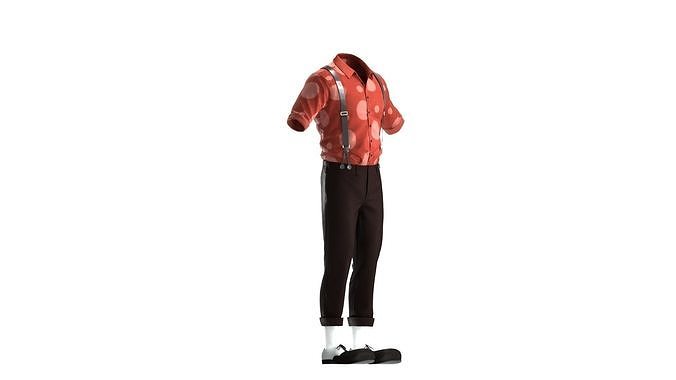Men Suit Clothes Outfits Low-poly 3D model