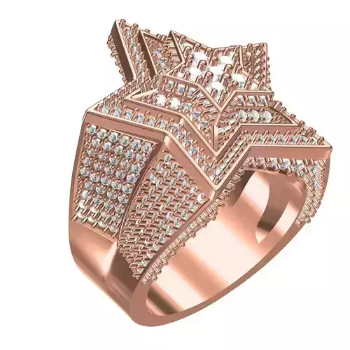 Triple Star Full Diamond Ring