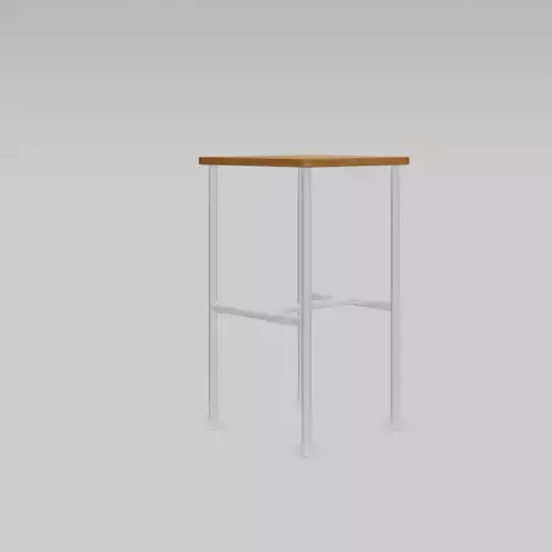 Small Side Table White Light brown