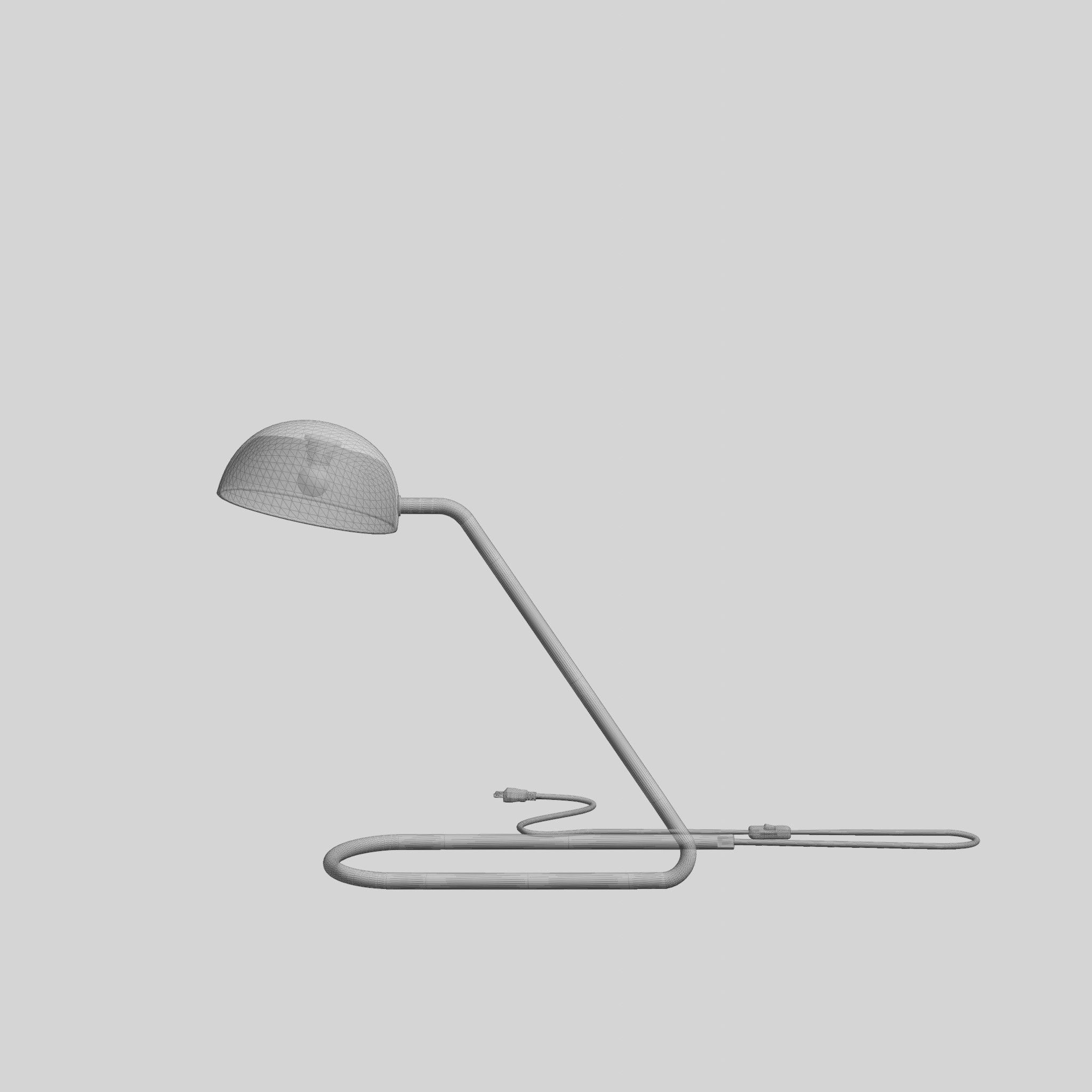 3D Model of Metal Table Lamp White Low-poly 3D model_7