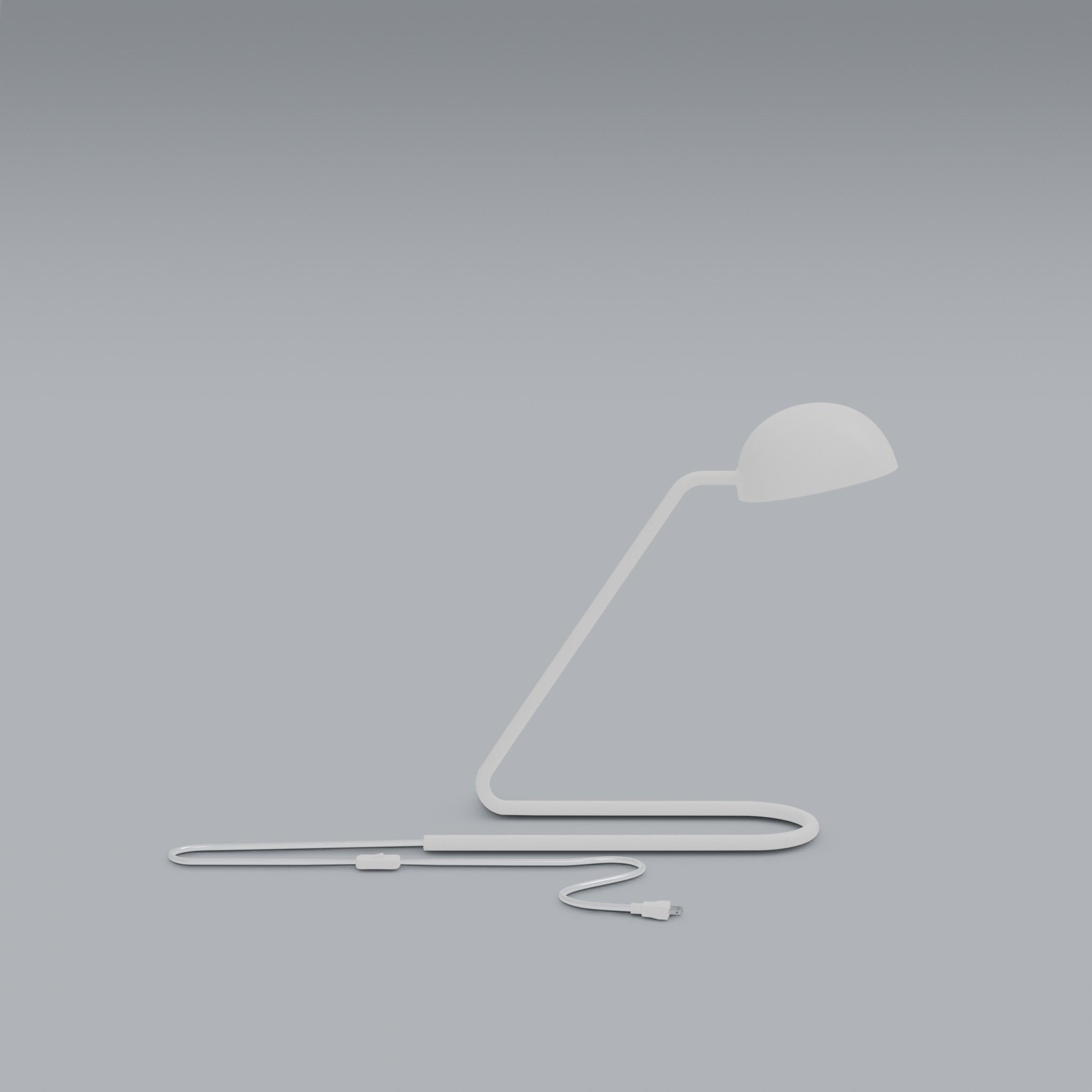 3D Model of Metal Table Lamp White Low-poly 3D model_1