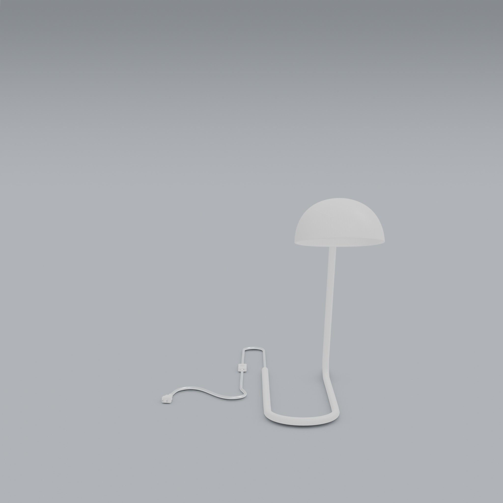 3D Model of Metal Table Lamp White Low-poly 3D model_4
