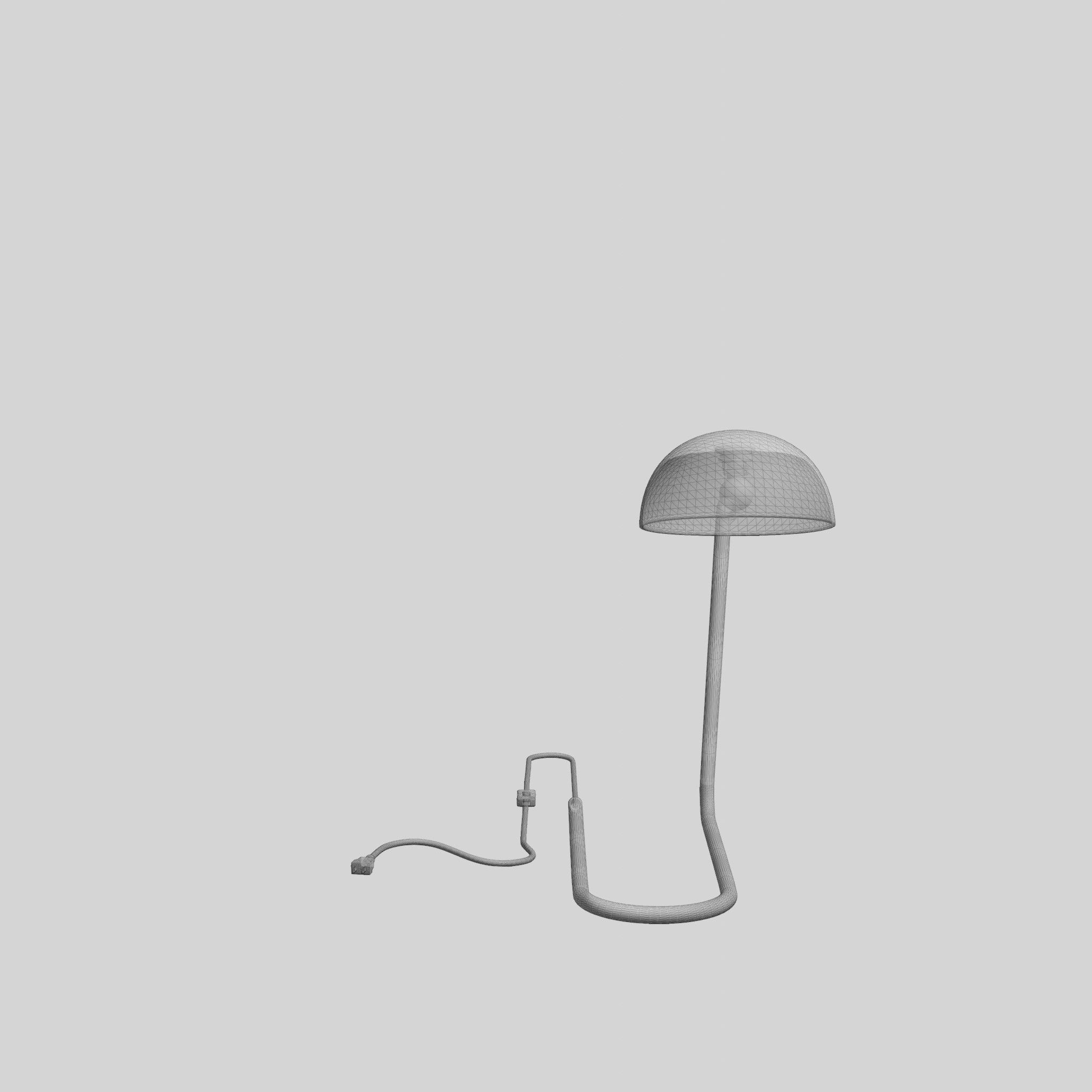 3D Model of Metal Table Lamp White Low-poly 3D model_5