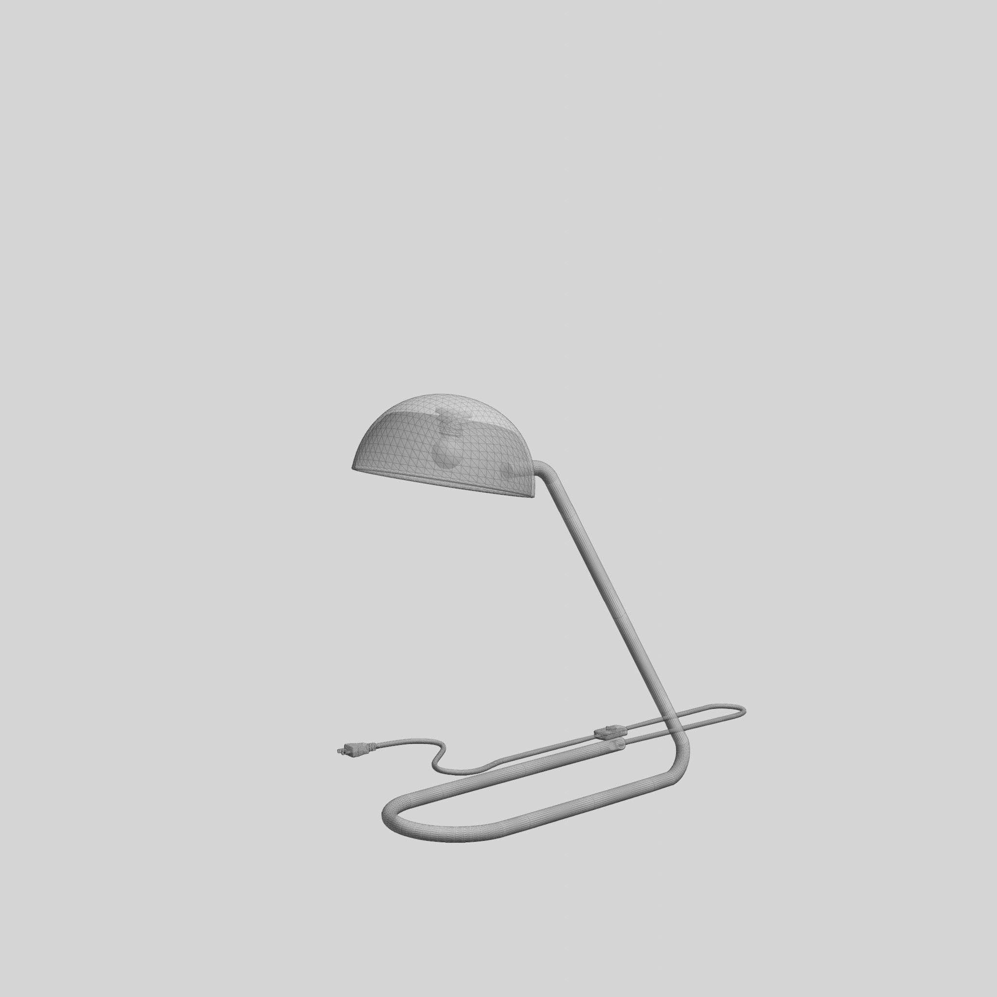 3D Model of Metal Table Lamp White Low-poly 3D model_8