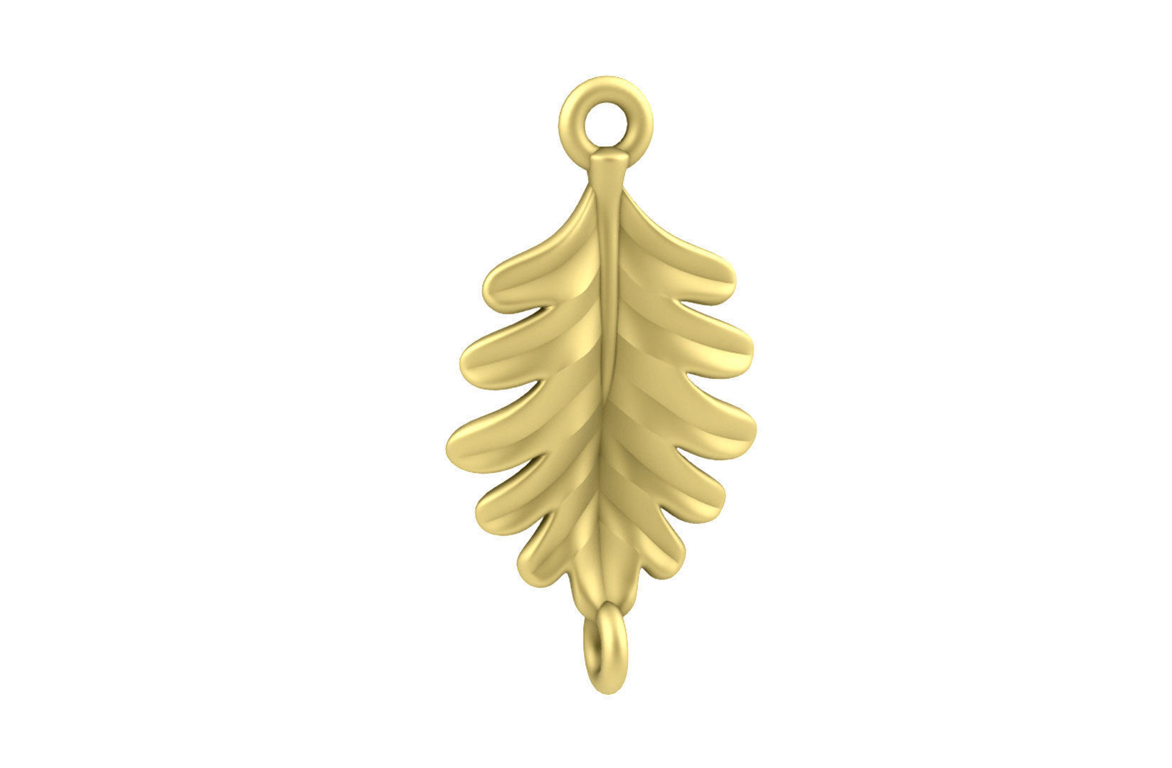 Leaf Charm Set - Oak Leaf Charm for Bail Ring Earrings Bracelet 3D print model_7
