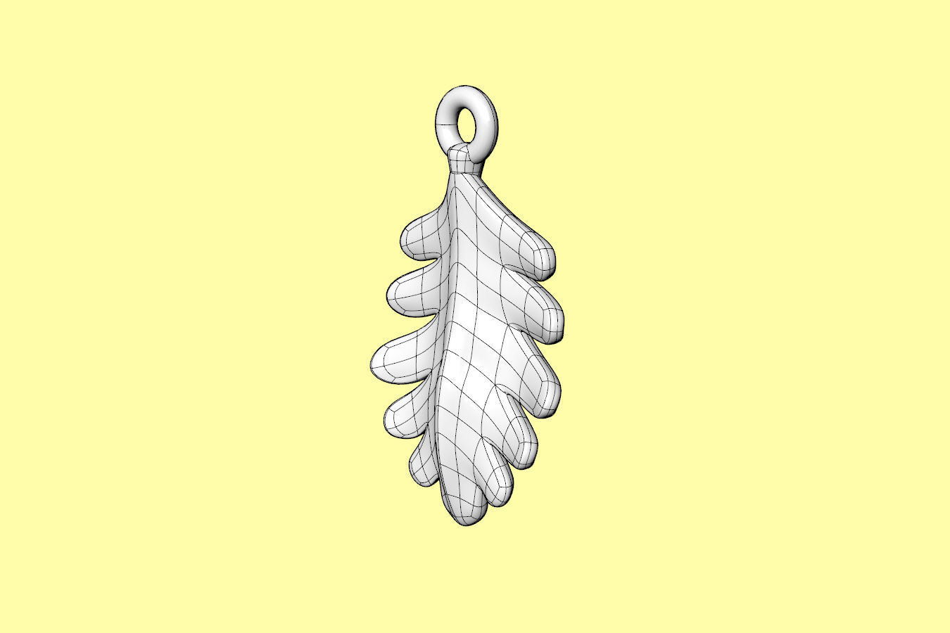 Leaf Charm Set - Oak Leaf Charm for Bail Ring Earrings Bracelet 3D print model_19
