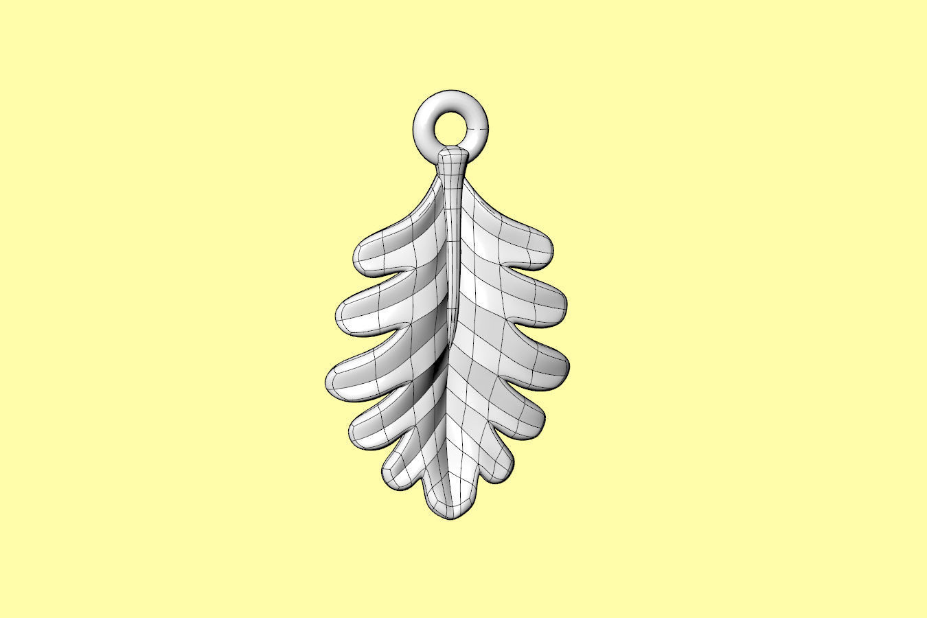 Leaf Charm Set - Oak Leaf Charm for Bail Ring Earrings Bracelet 3D print model_17
