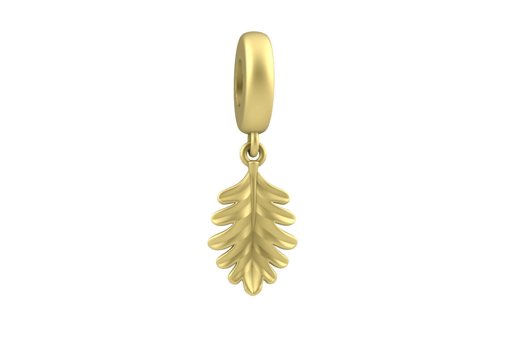 Leaf Charm Set - Oak Leaf Charm for Bail Ring Earrings Bracelet 3D print model_8