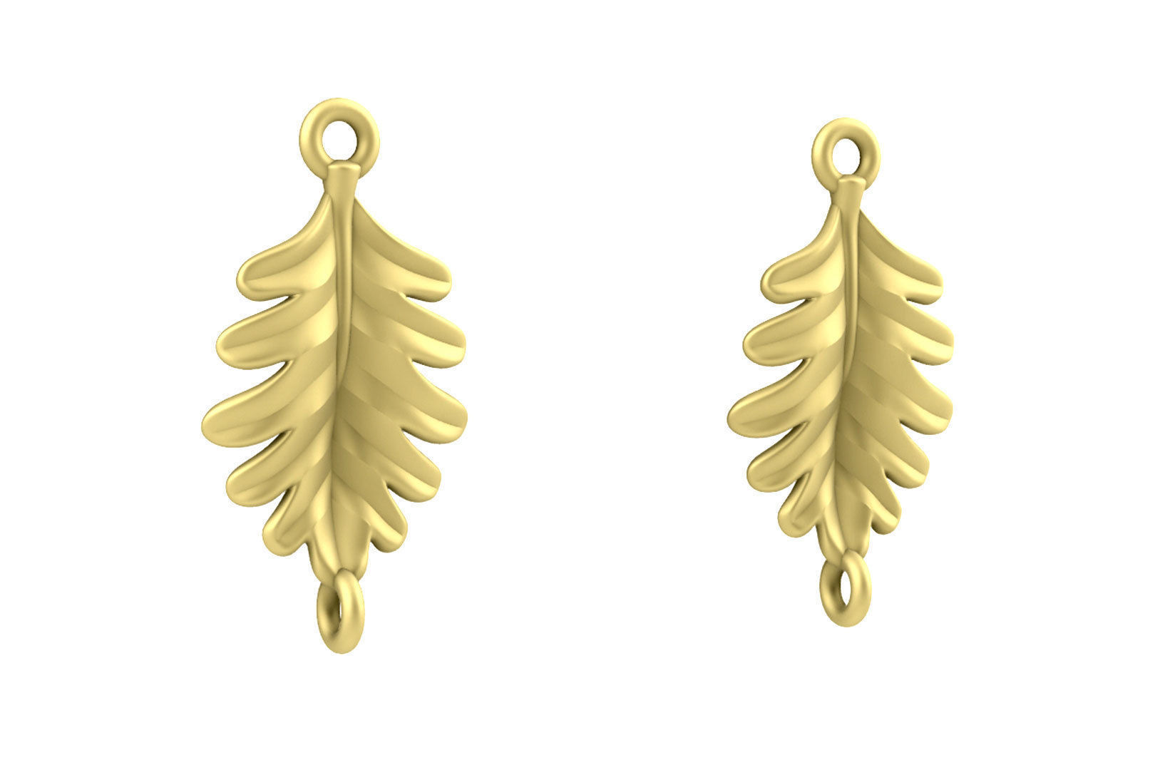 Leaf Charm Set - Oak Leaf Charm for Bail Ring Earrings Bracelet 3D print model_11