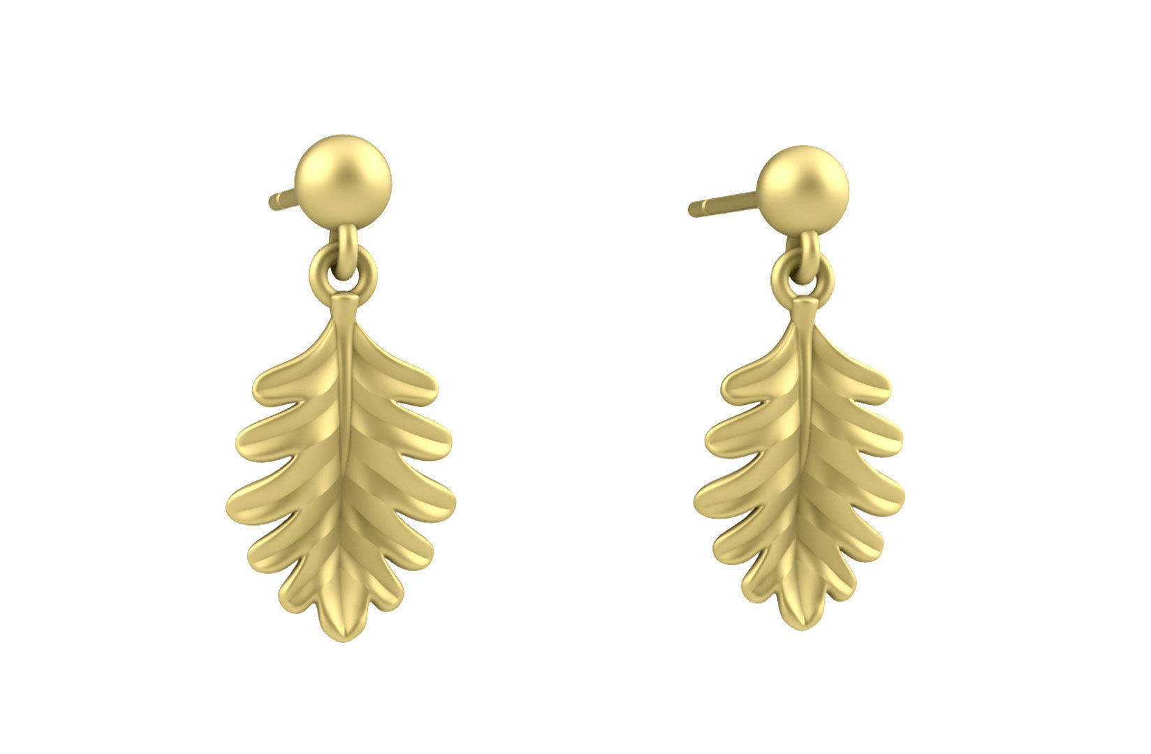 Leaf Charm Set - Oak Leaf Charm for Bail Ring Earrings Bracelet 3D print model_12