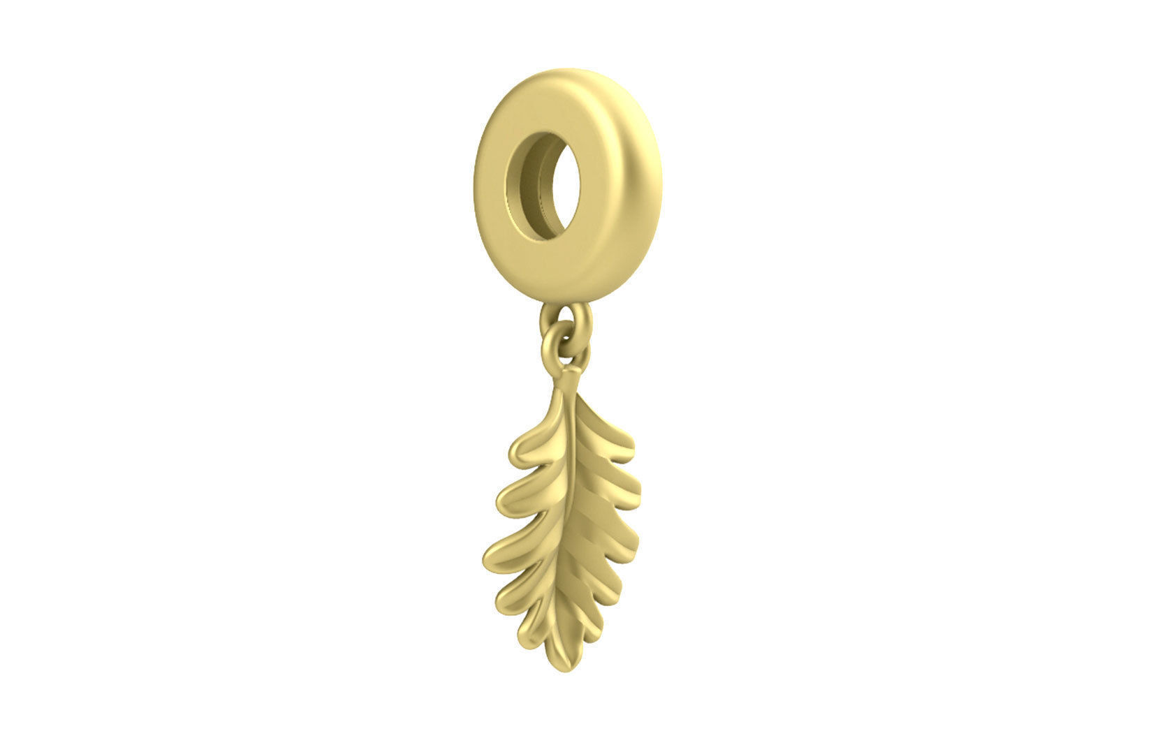 Leaf Charm Set - Oak Leaf Charm for Bail Ring Earrings Bracelet 3D print model_9