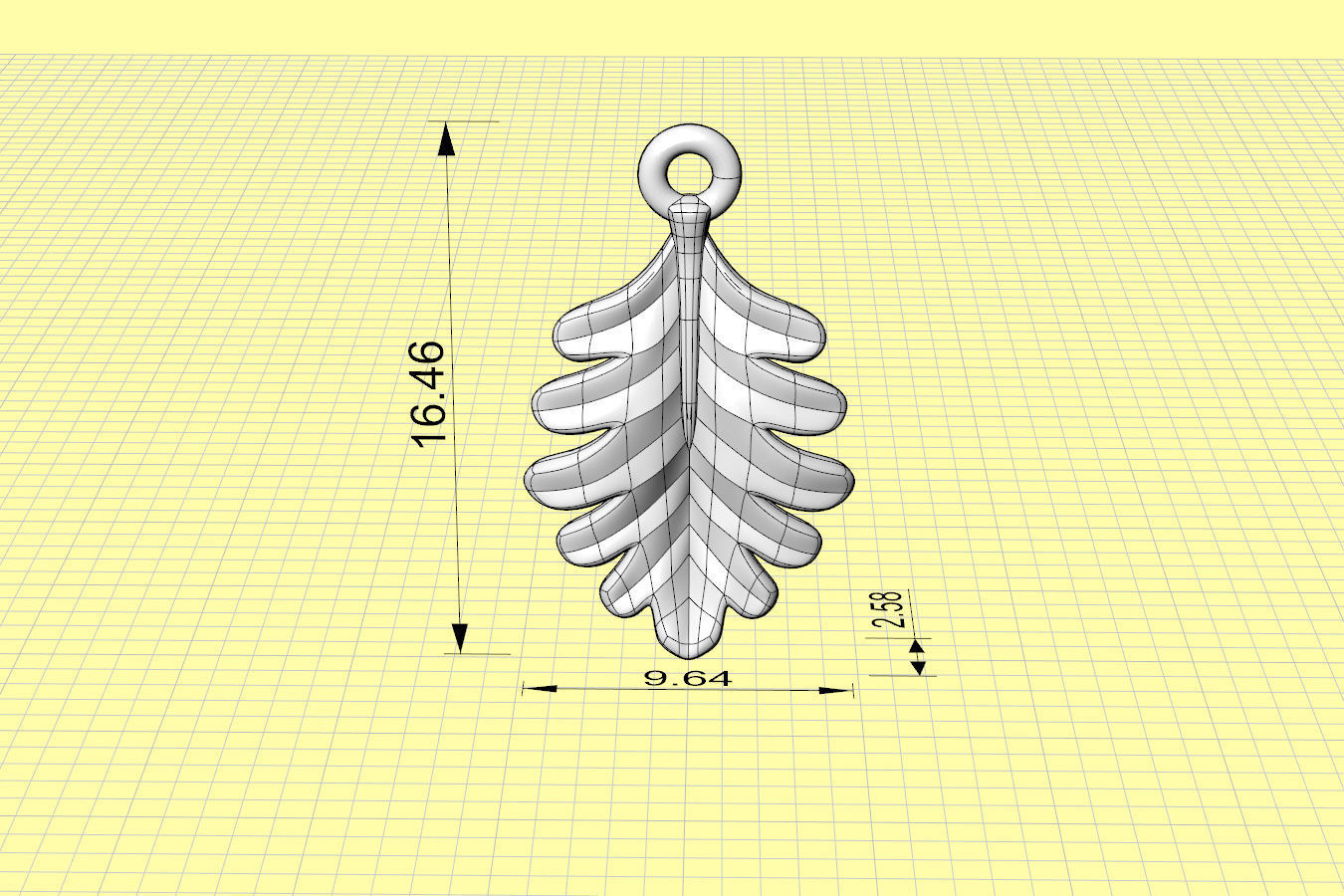 Leaf Charm Set - Oak Leaf Charm for Bail Ring Earrings Bracelet 3D print model_16