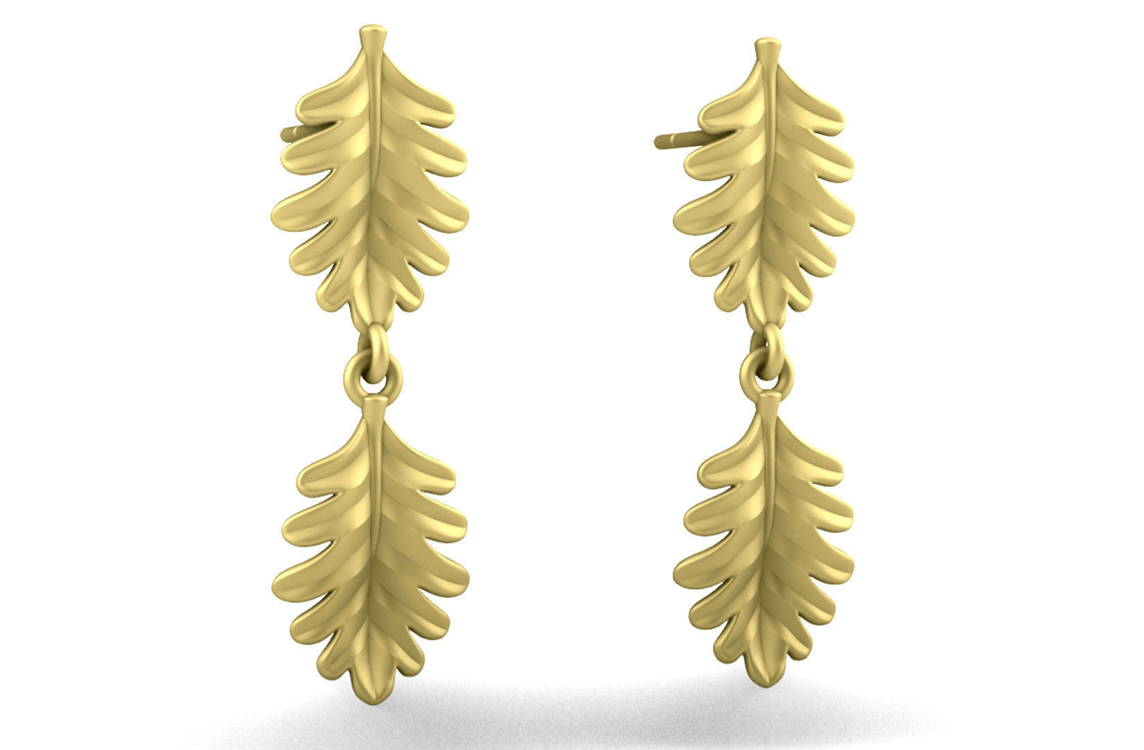 Leaf Charm Set - Oak Leaf Charm for Bail Ring Earrings Bracelet 3D print model_15