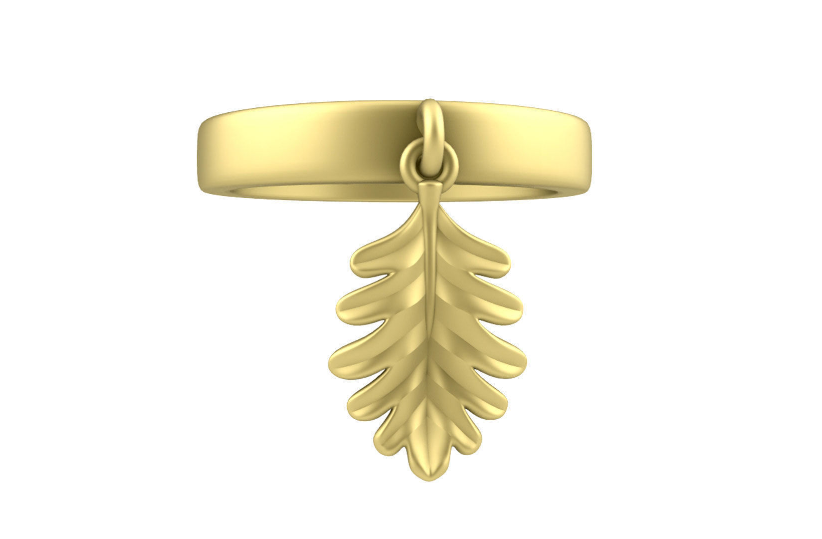 Leaf Charm Set - Oak Leaf Charm for Bail Ring Earrings Bracelet 3D print model_10