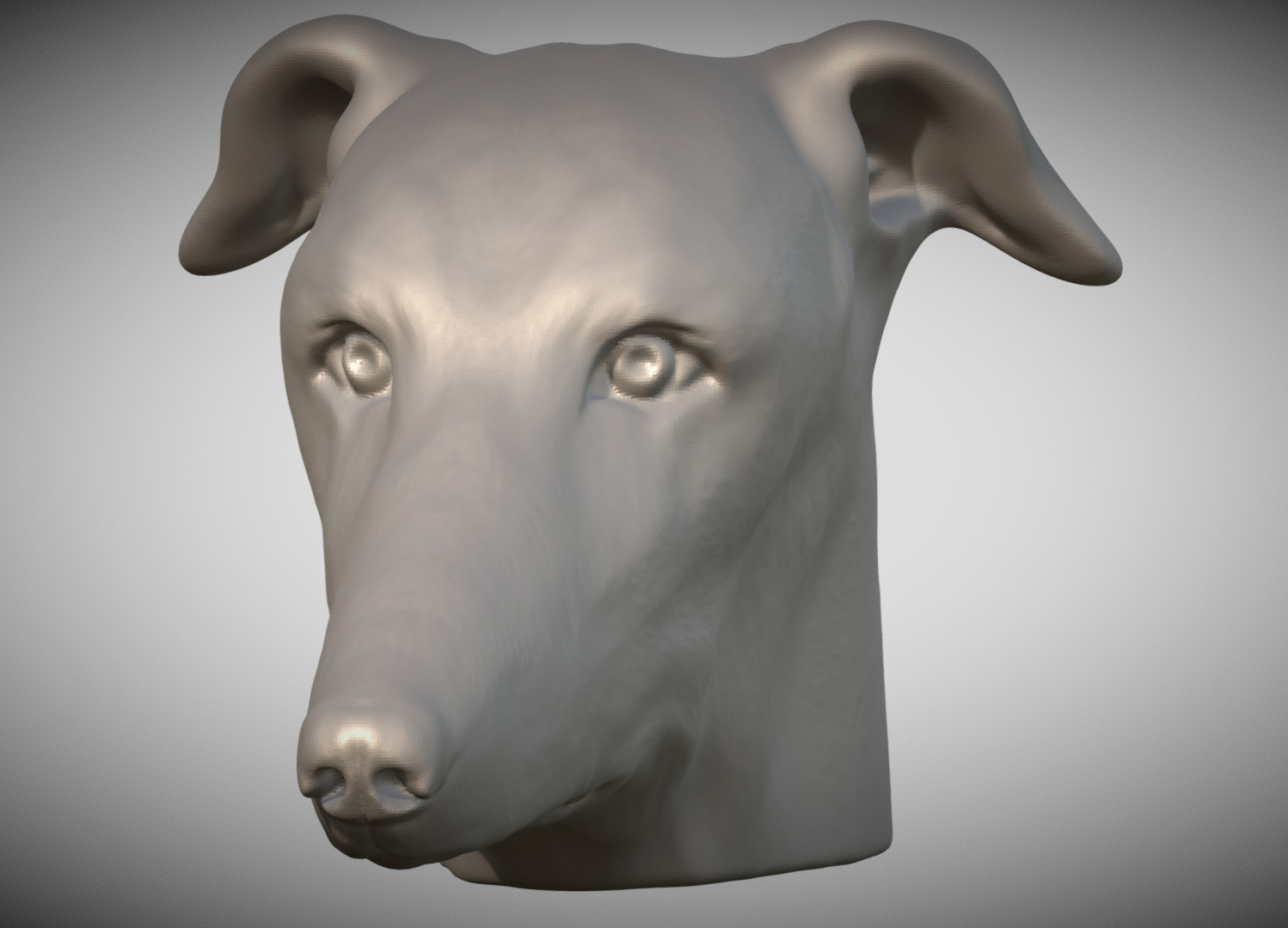 Greyhound dog head for 3D printing 3D print model_1