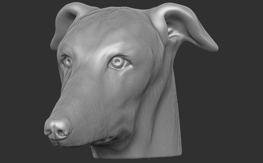 Greyhound dog head for 3D printing 3D print model_4