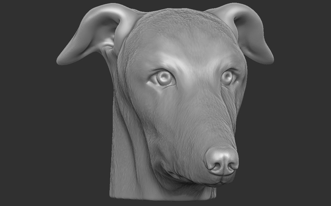 Greyhound dog head for 3D printing 3D print model_6
