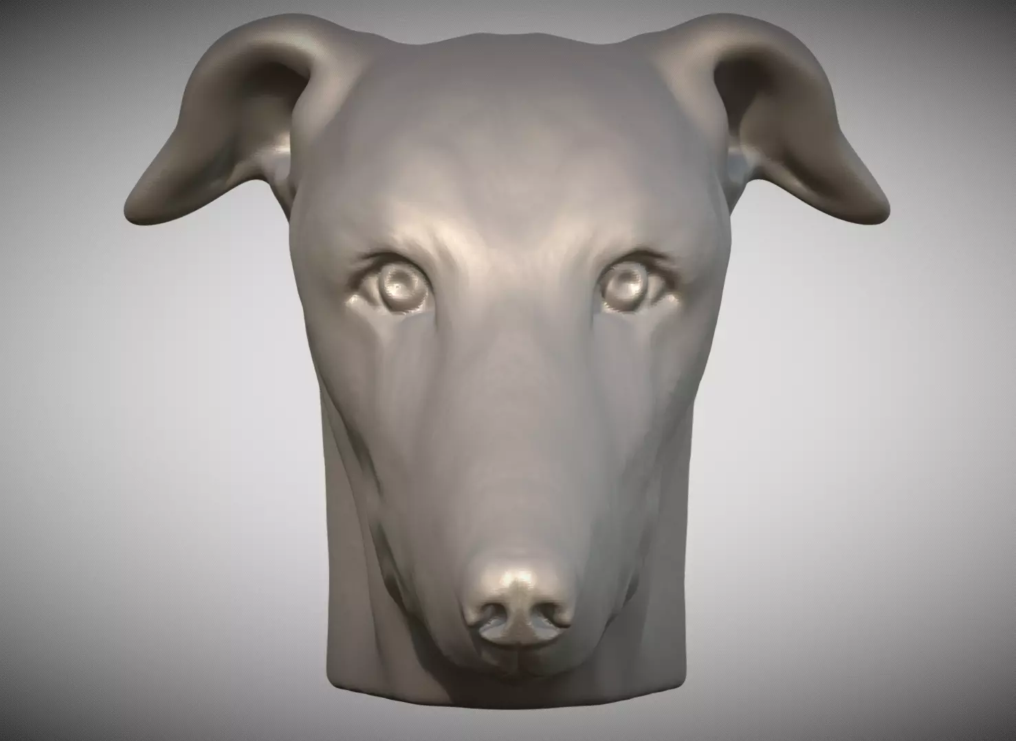 Greyhound dog head for 3D printing 3D print model_0