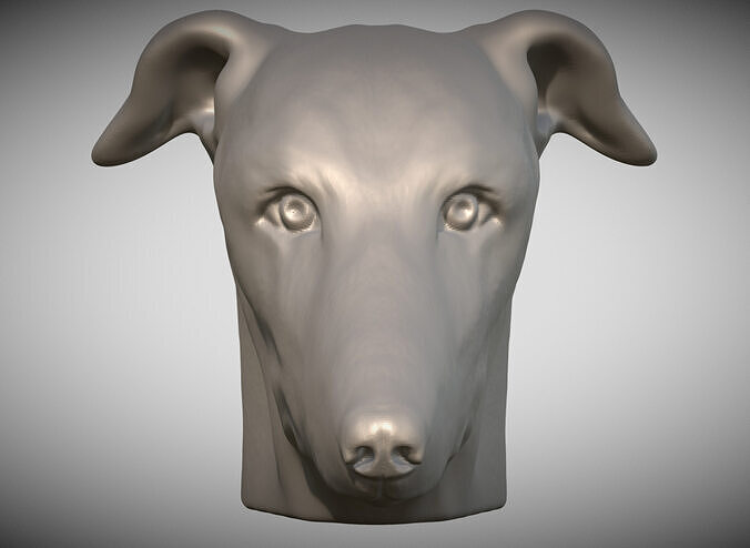 Greyhound dog head for 3D printing 3D print model