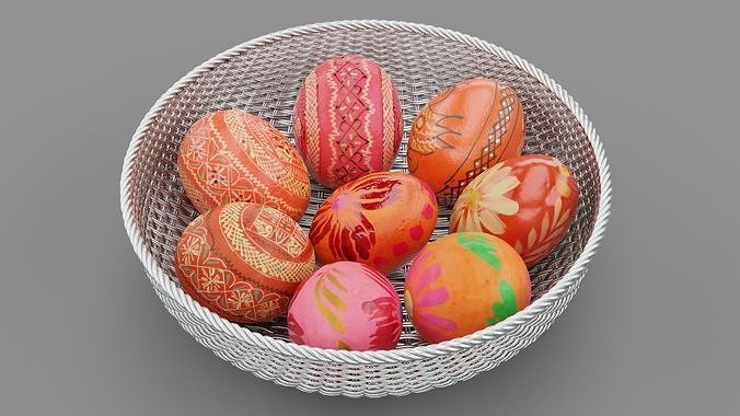 Easter egg collection Low-poly 3D model 4